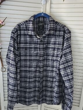 Grayers Mens Plaid Flannel Shirt Size L 100% Cotton